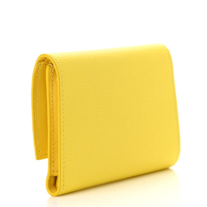 Loewe Pebble Grain Calfskin Anagram Small Vertical Wallet Lemon 3 of 7