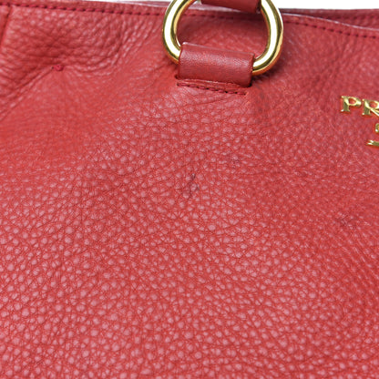 Prada Vitello Daino Side Zip Tote Rosso 13 of 15