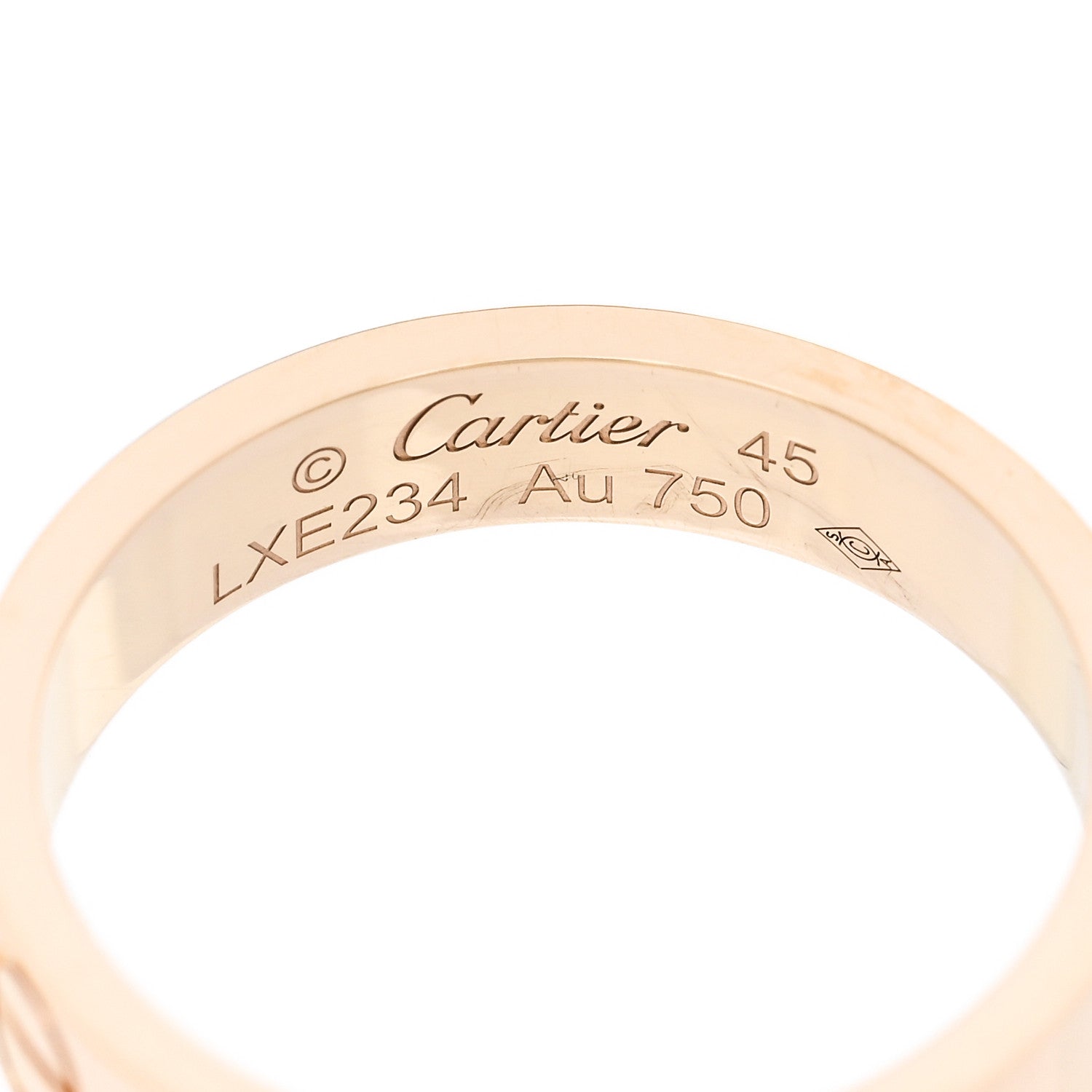 Cartier 18K Yellow Gold 3.5mm LOVE Wedding Band Ring 45 3.25 4 of 5