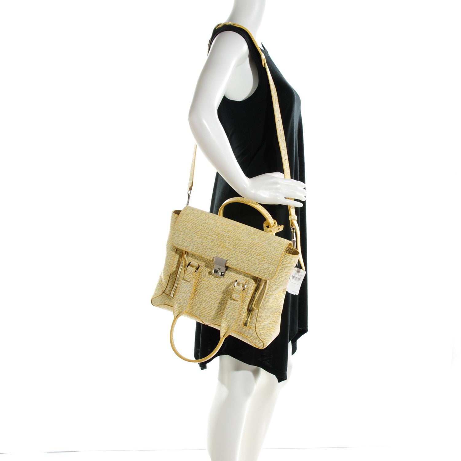 3.1 Phillip Lim 3.1 Textured Calfskin Medium Pashli Satchel Ivory Mimosa 2 of 7