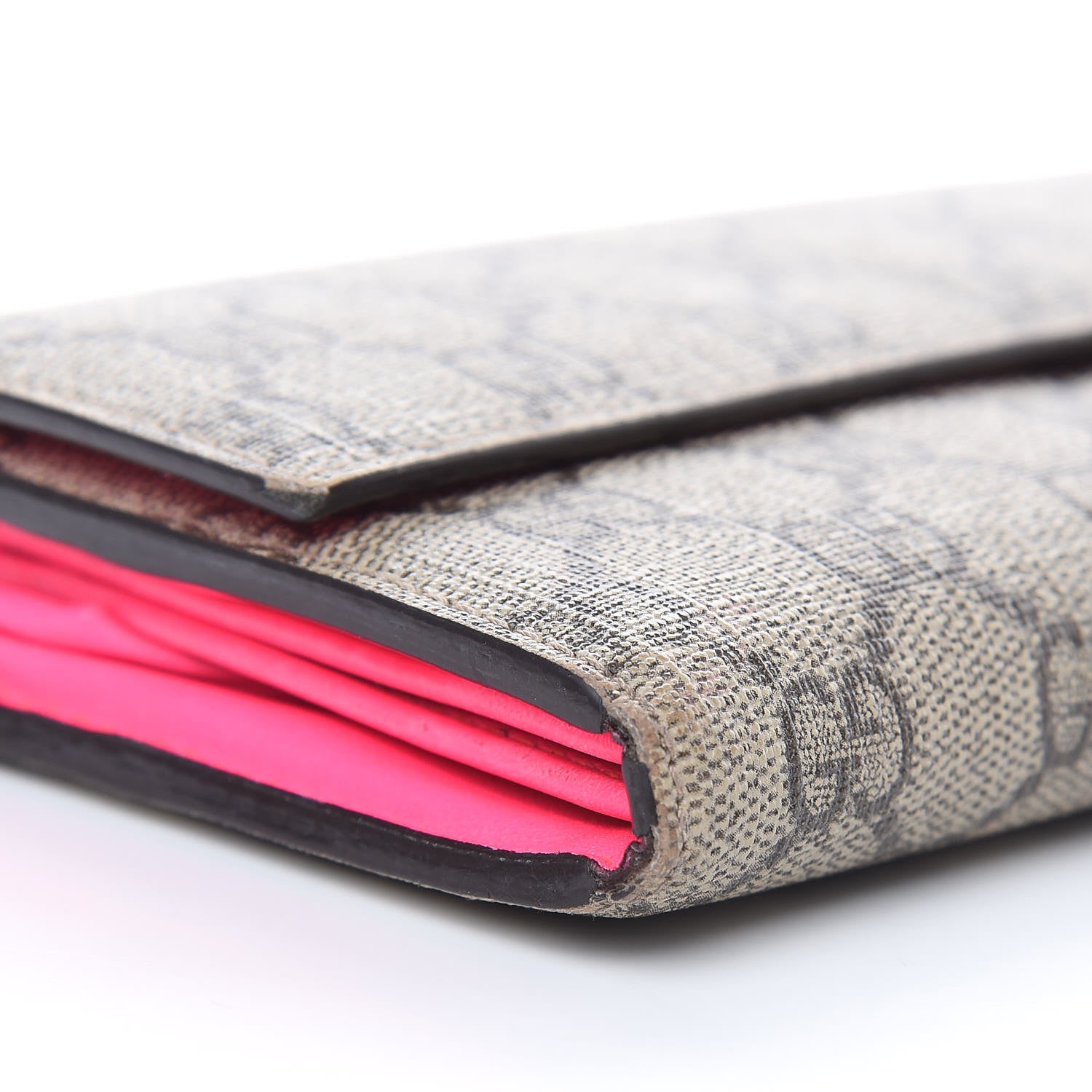 Gucci GG Supreme Monogram Continental Heart Wallet Fluorescent Fuchsia 8 of 14