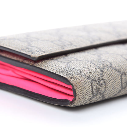 Gucci GG Supreme Monogram Continental Heart Wallet Fluorescent Fuchsia 8 of 14