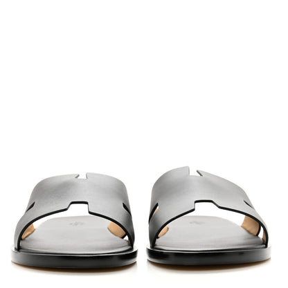 Hermes Calfskin Mens Izmir Sandals 43.5 Black 2 of 9