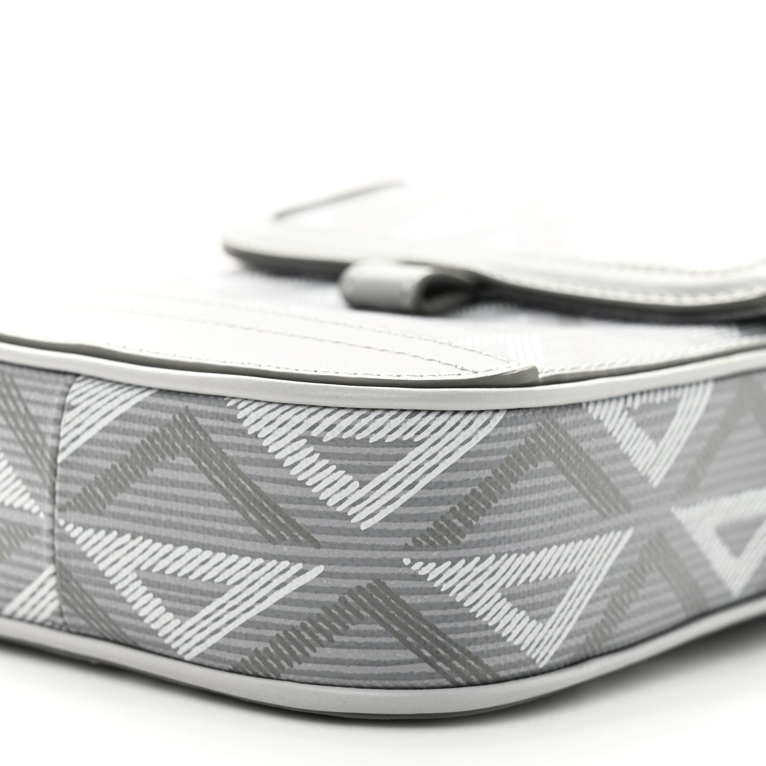 Christian Dior Coated Canvas CD Diamond Hit The Road Vertical Wallet On Strap Grey 10 of 11