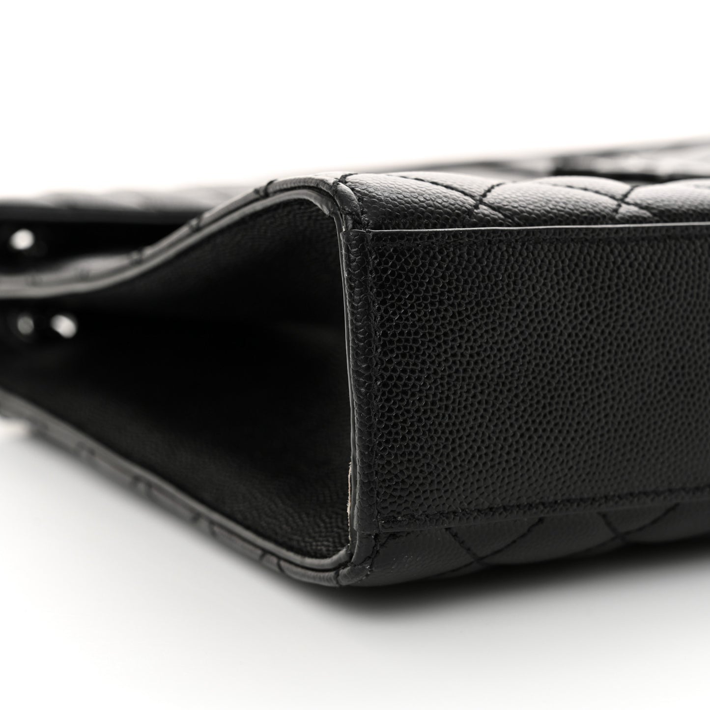 Grain De Poudre Textured Mixed Matelasse Large Triquilt Monogram Monochrome Satchel Black