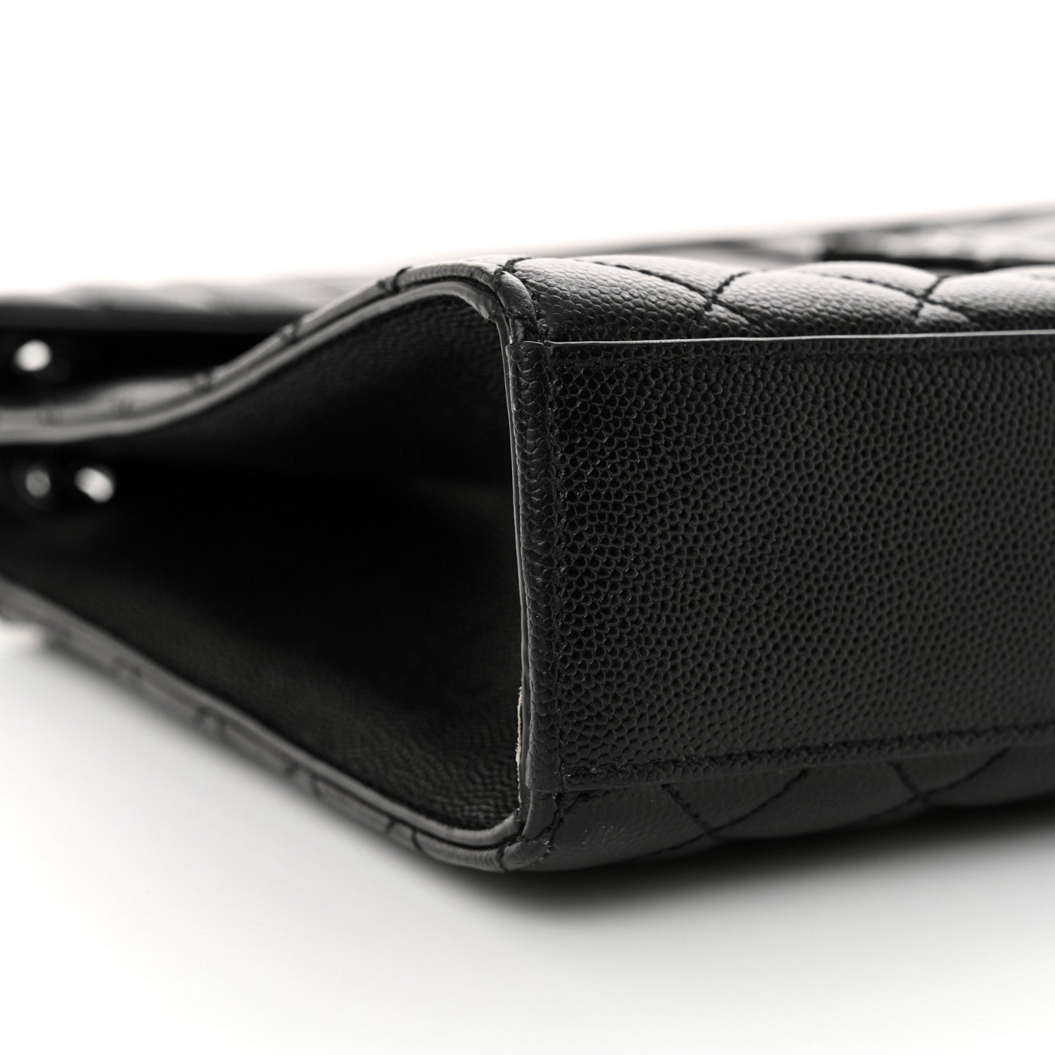 Saint Laurent Grain De Poudre Textured Mixed Matelasse Large Triquilt Monogram Monochrome Satchel Black 9 of 10