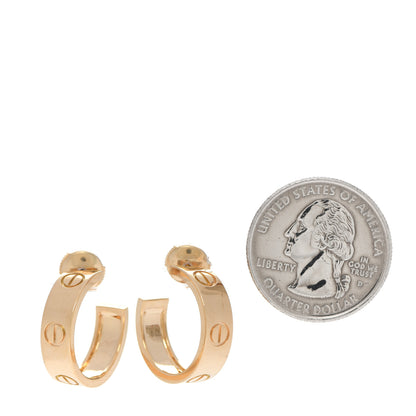 Cartier 18K Yellow Gold 5.5mm LOVE Hoop Earrings 2 of 5