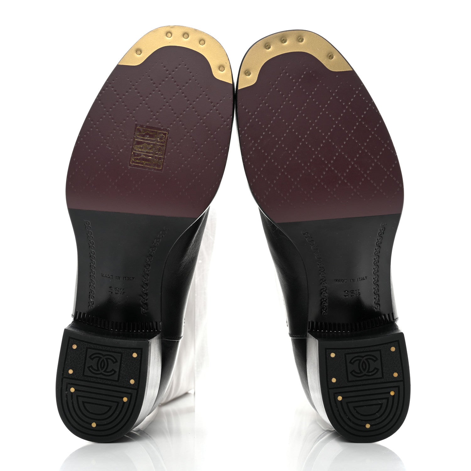 Chanel Calfskin CC Logo Mid Calf Boots 36.5 Grey Black 5 of 8