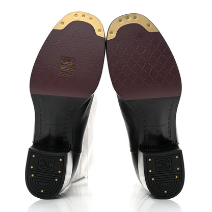 Chanel Calfskin CC Logo Mid Calf Boots 36.5 Grey Black 5 of 8