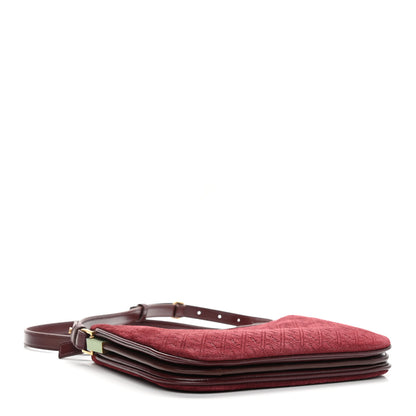 Saint Laurent Suede All-Over Monogram Crossbody Burgundy 4 of 10