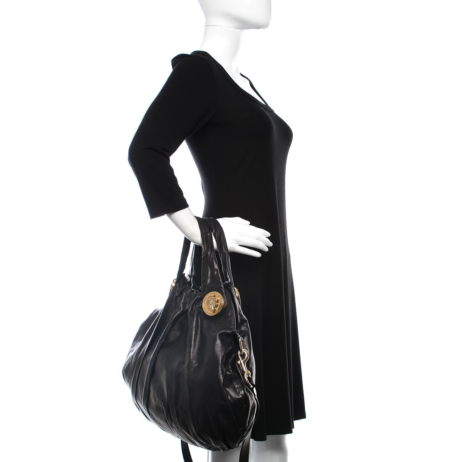 Gucci Calfskin Medium Hysteria Top Handle Bag Black 3 of 9