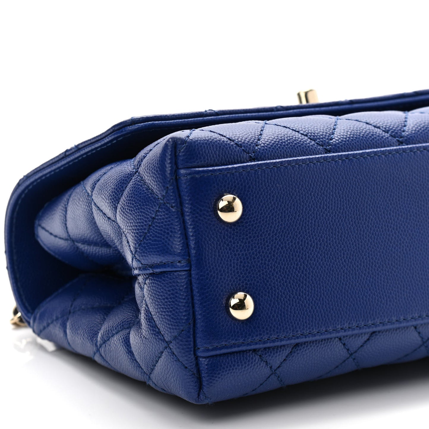 Caviar Quilted Mini Coco Handle Flap Blue
