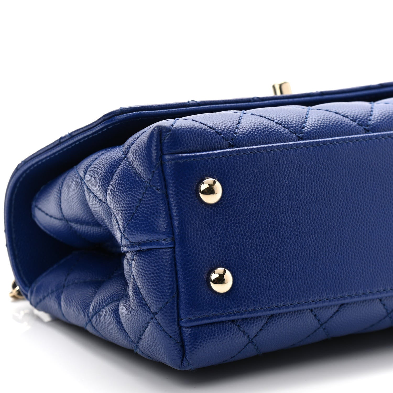 Chanel Caviar Quilted Mini Coco Handle Flap Blue 8 of 9
