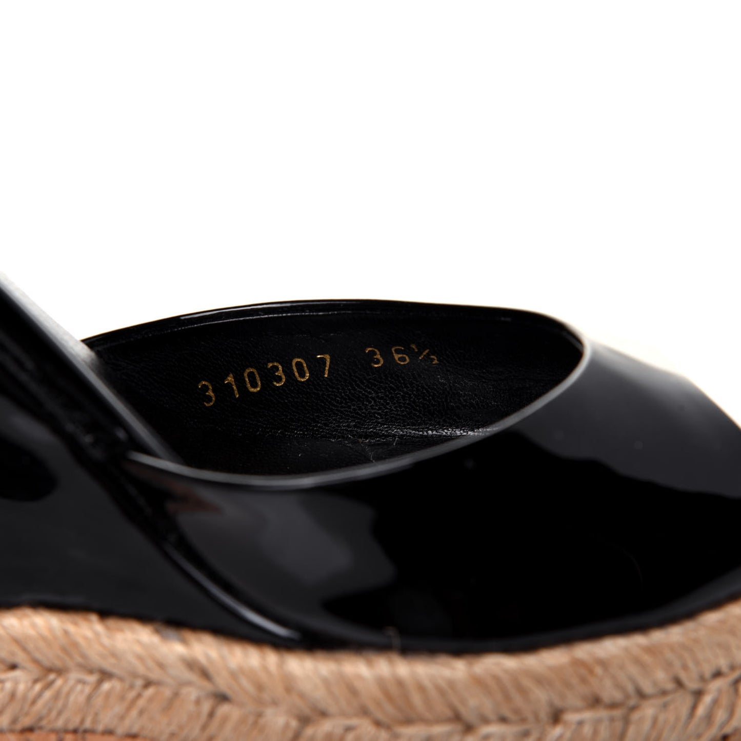 Patent Cork Hollie Wedge Sandals 36.5 Black