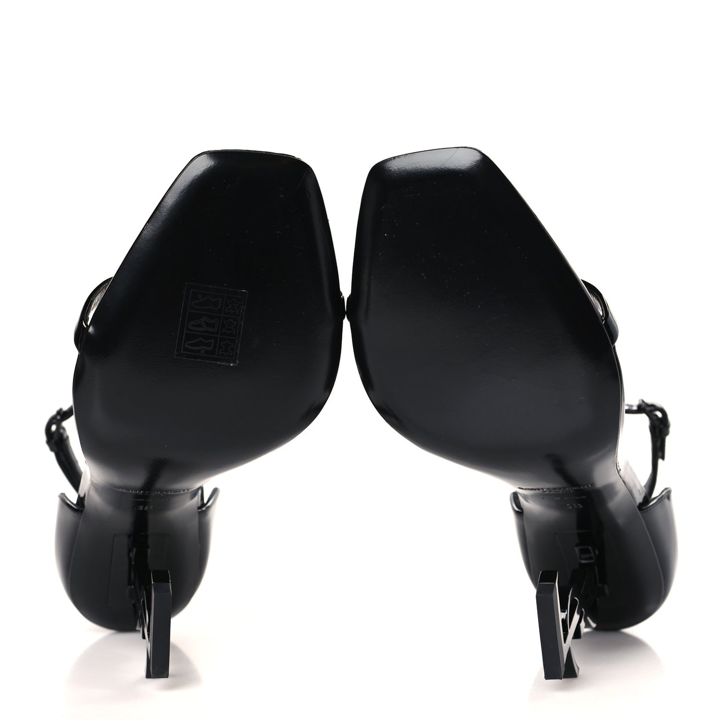 Patent Calfskin Opyum 110 Sandals 38 Black