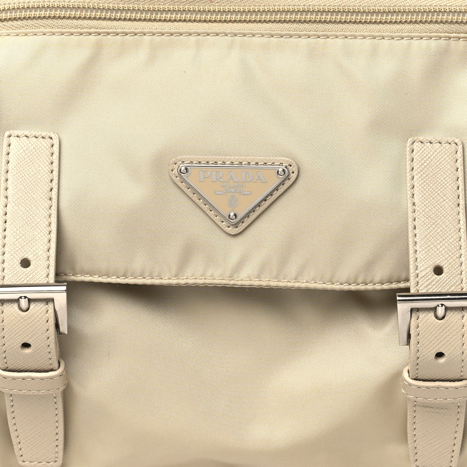 Prada Re-Nylon Vela Saffiano Pocket Double Buckle Messenger Shoulder Bag Deserto 8 of 11