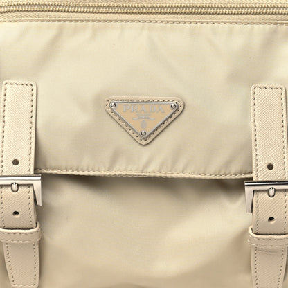 Prada Re-Nylon Vela Saffiano Pocket Double Buckle Messenger Shoulder Bag Deserto 8 of 11