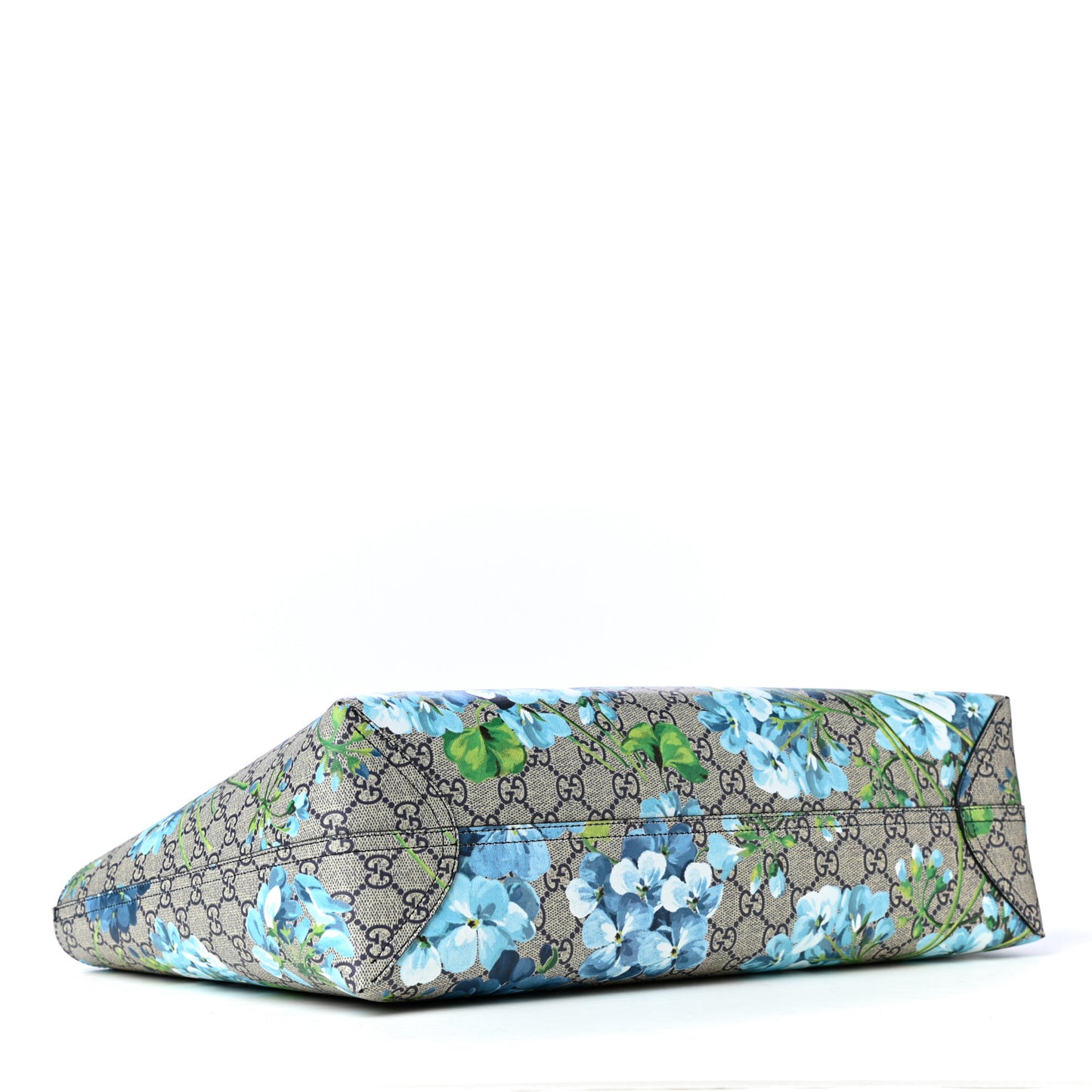 GG Supreme Monogram Blooms Medium Reversible Tote Beige Blue Navy