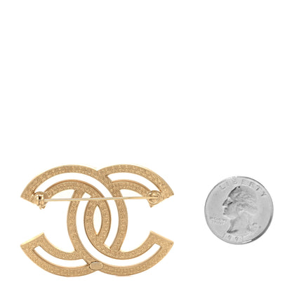 Chanel Crystal CC Brooch Light Gold 2 of 4