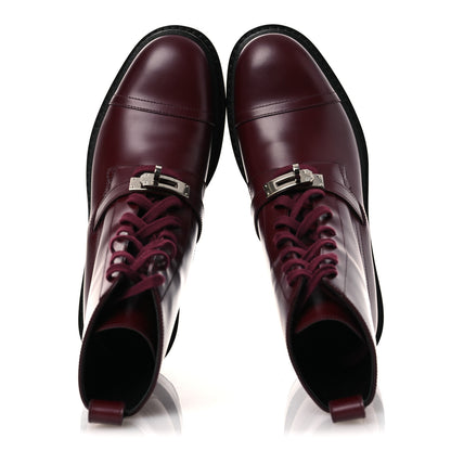 Hermes Glossed Calfskin Funk Ankle Boots 36.5 Rouge H 2 of 12