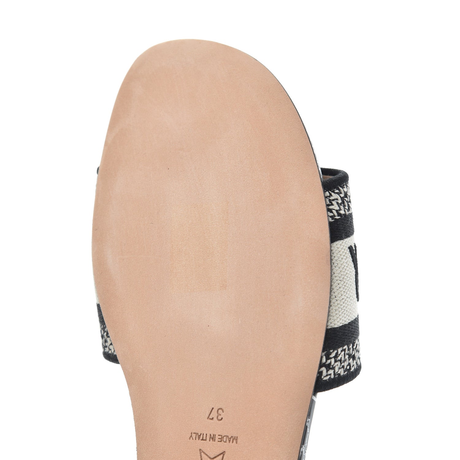 Christian Dior Canvas Around the World Embroidered Dway Flat Slide Sandals 37 Black 9 of 13