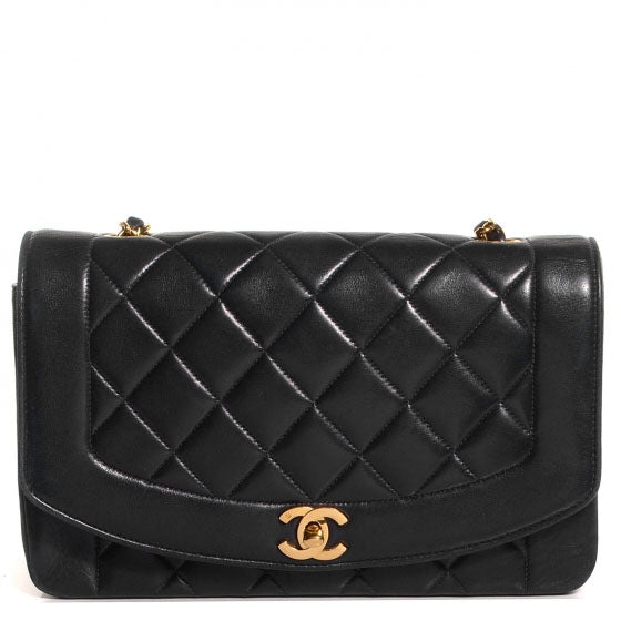 Lambskin Medium Single Flap Navy