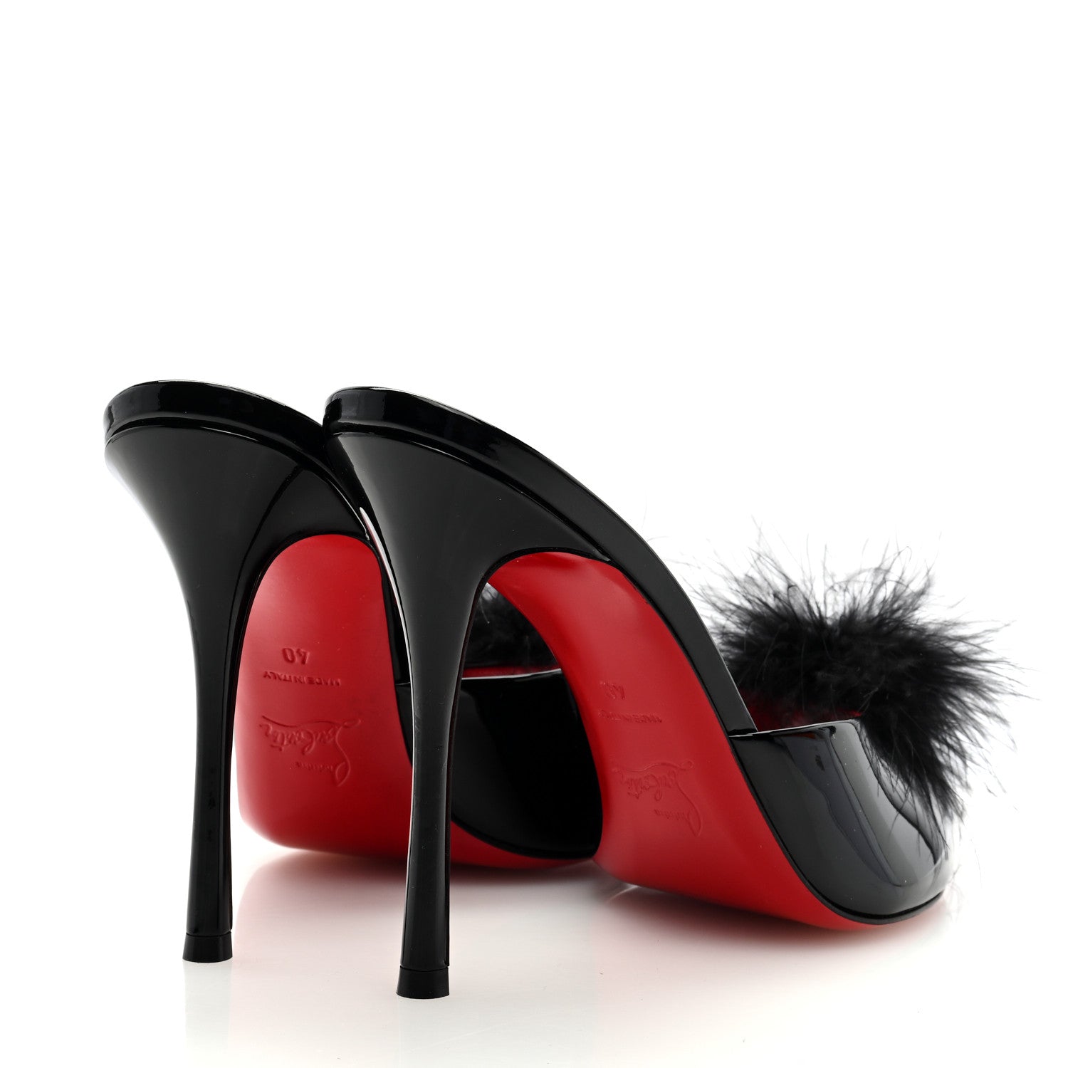 Christian Louboutin Patent Plume Pin Up 100 40 Black Lin 5 of 7