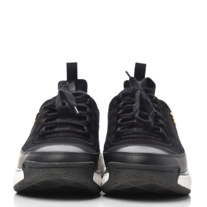 Chanel Velvet Calfskin Mixed Fibers CC Sneakers 37.5 Black 2 of 13