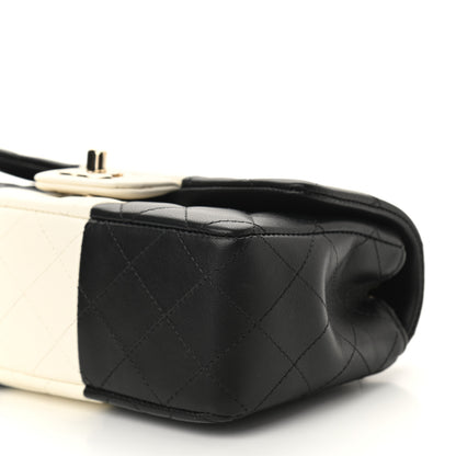 Chanel Lambskin Quilted Mini Rectangular Flap Black White 9 of 9