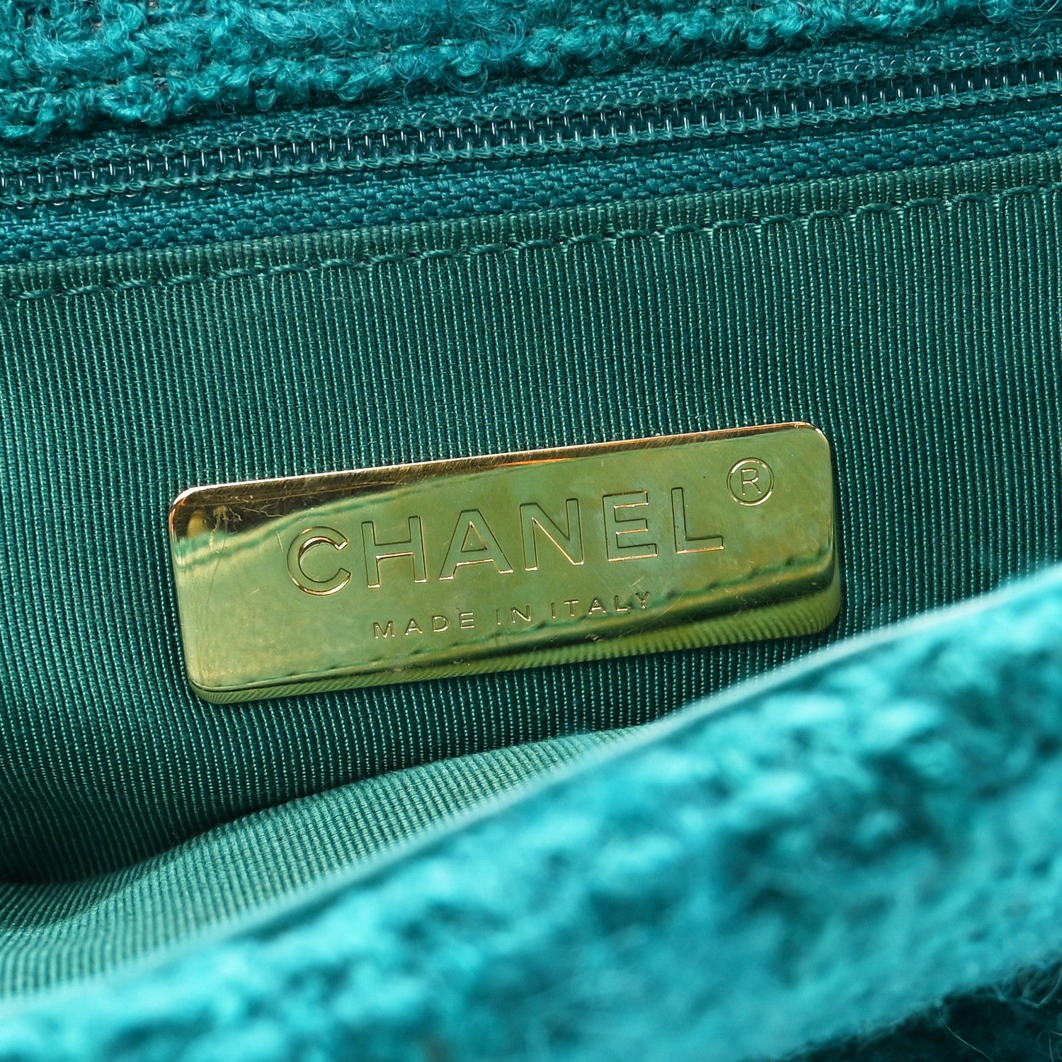 Chanel Tweed Quilted Medium Chanel 19 Flap Green 6 of 11
