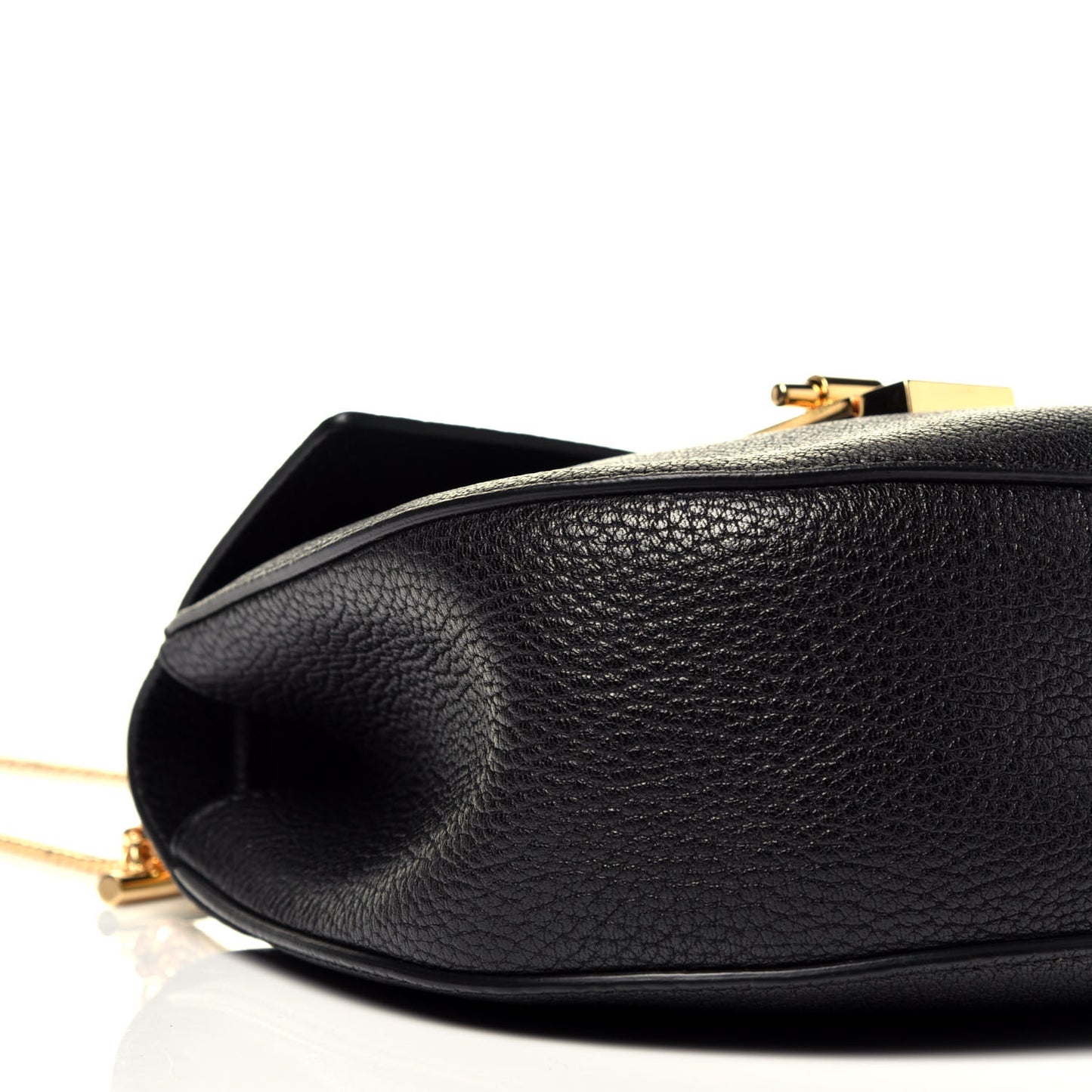 Grained Lambskin Drew Shoulder Bag Black