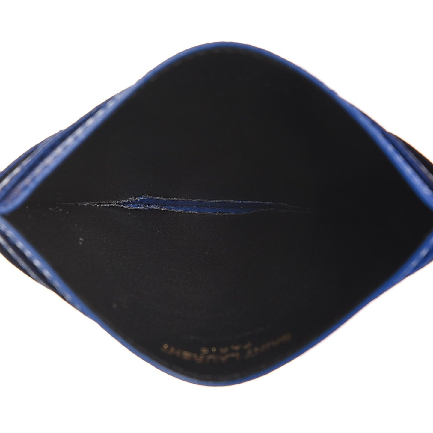 Grain De Poudre Matelasse Monogram Credit Card Case Blue Majorelle