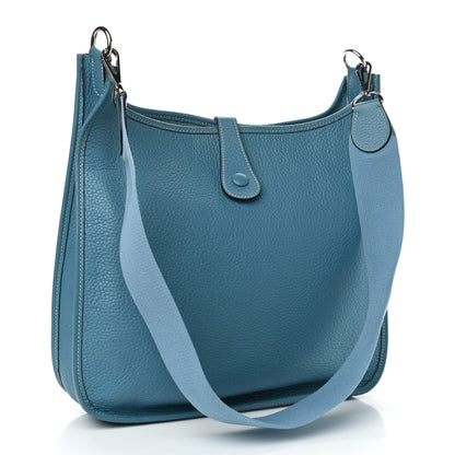 Hermes Taurillon Clemence Evelyne GM Blue Jean 4 of 24