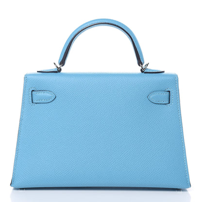 Hermes Epsom Mini Kelly Sellier 20 Bleu Du Nord 4 of 28