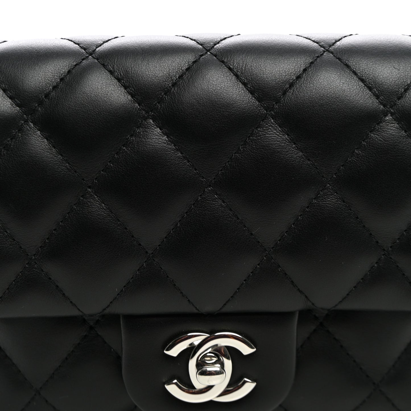 Calfskin Quilted CC Uniform Flap Belt Bag Black