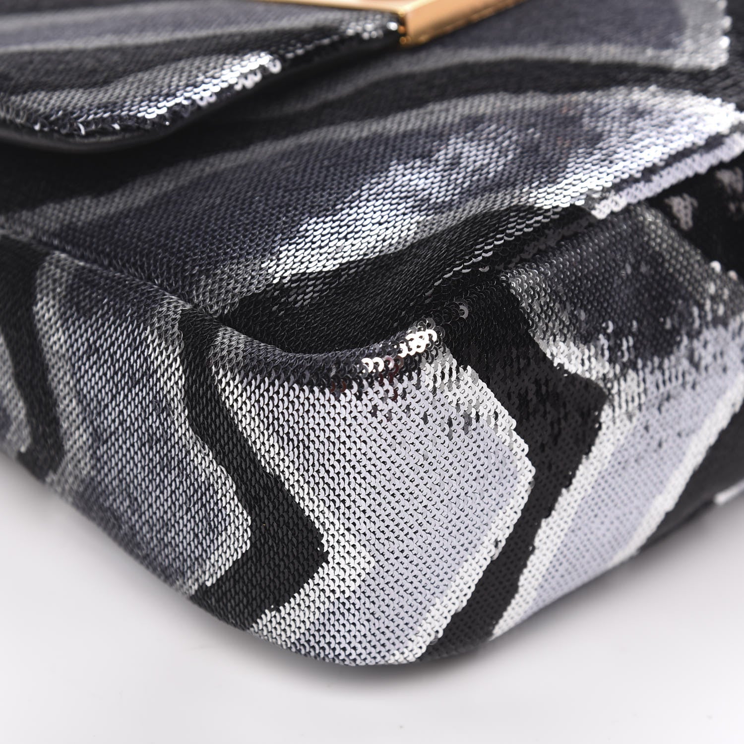 Tom Ford Sequin Zebra Print Natalia Large Bag Black Silver 7 of 8