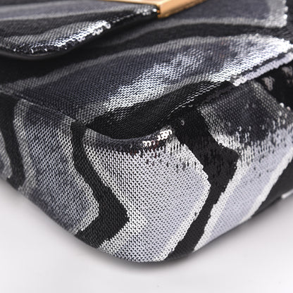 Tom Ford Sequin Zebra Print Natalia Large Bag Black Silver 7 of 8