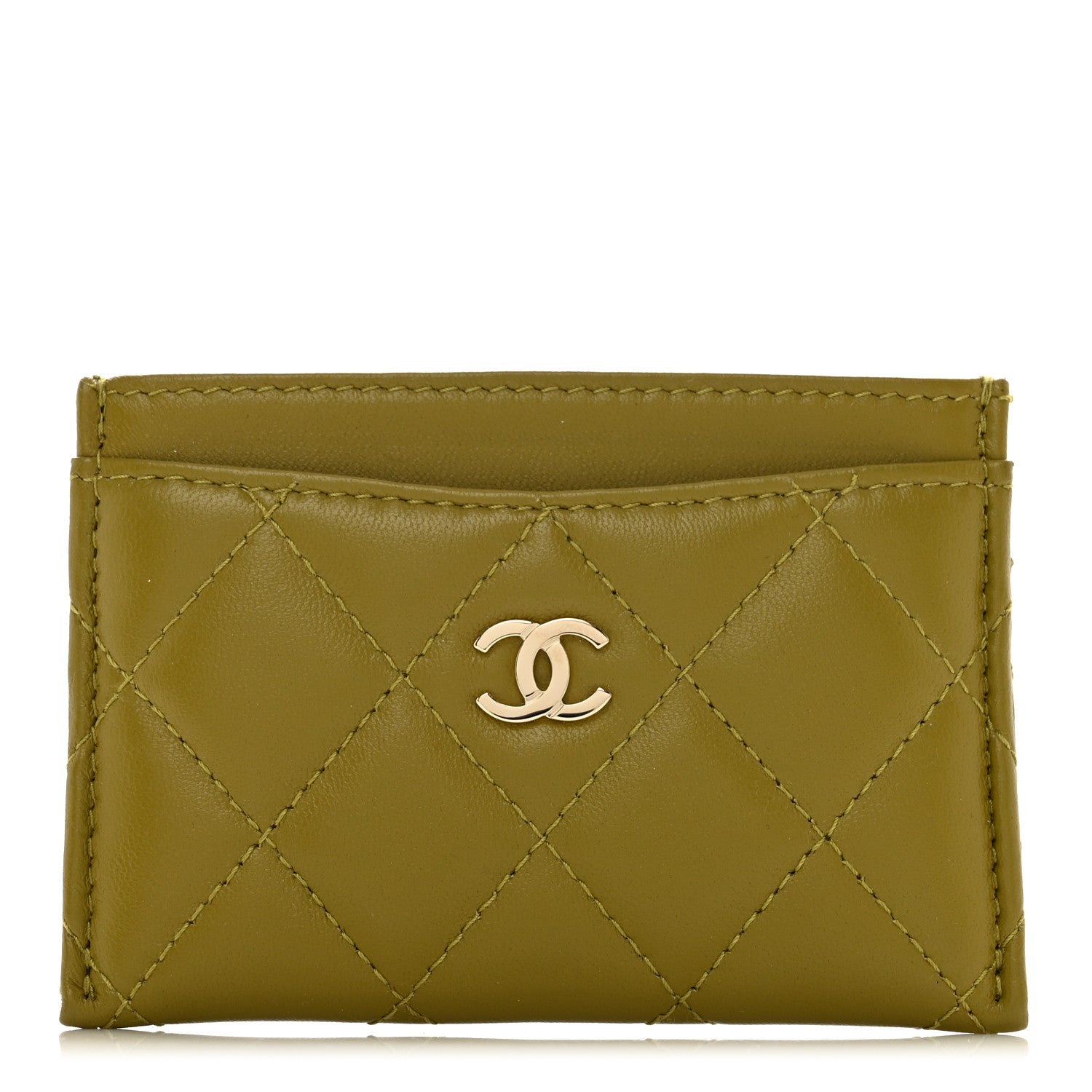 Chanel Lambskin Quilted Card Holder Light Green 1 of 9