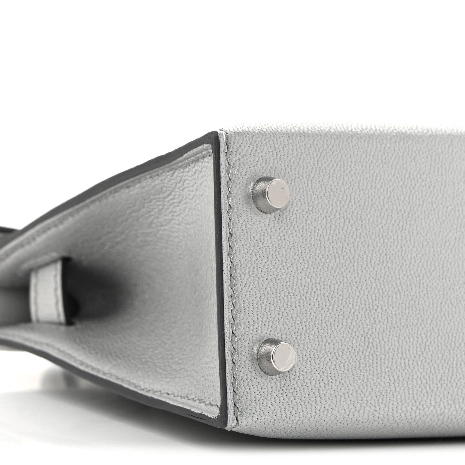 【新品未使用】HERMES エルメス HERMES アンカー柄 グレー Hermes Metallic Chevre Chamkilight Mini Kelly Sellier 20 Argent