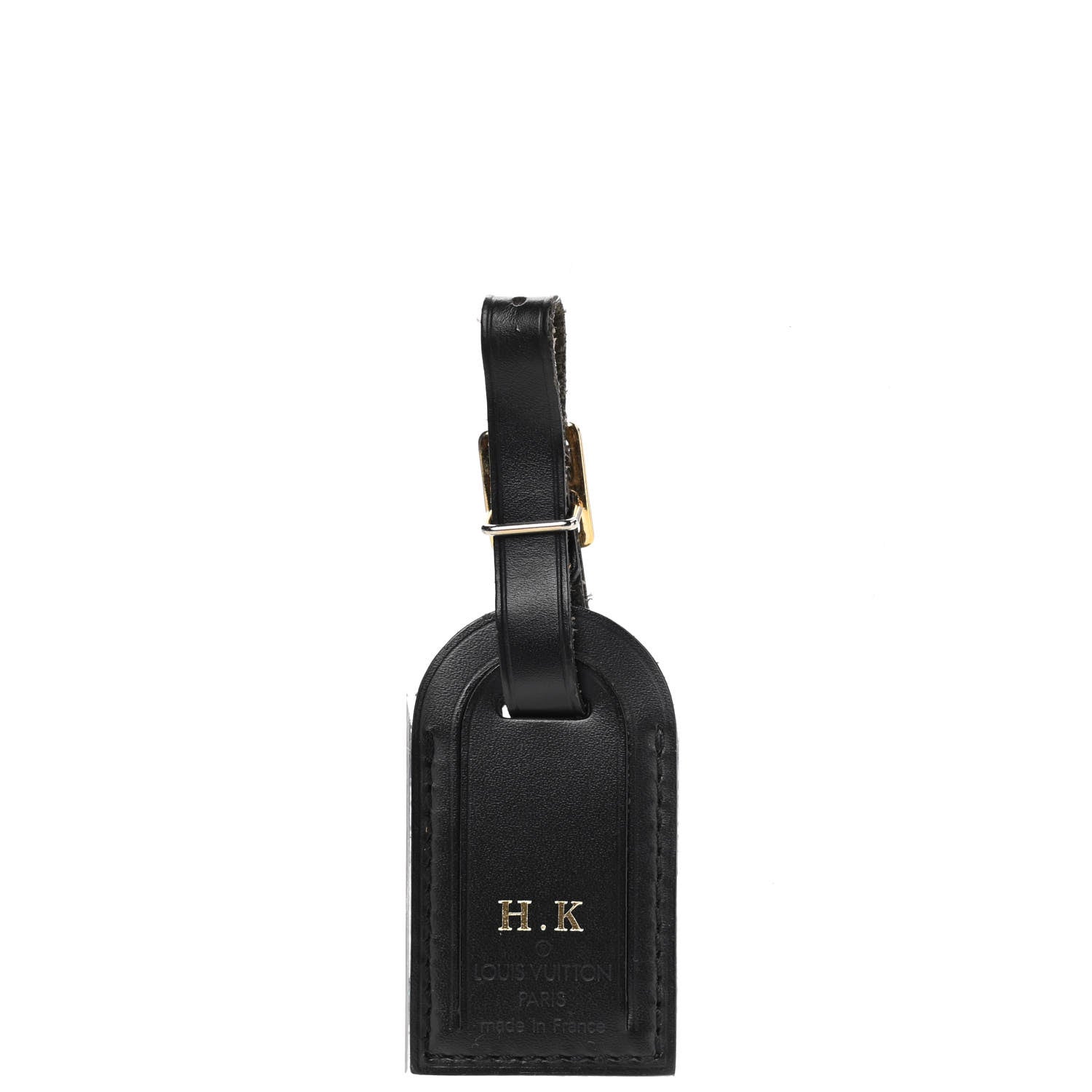 Louis Vuitton Calfskin Luggage Tag Black 1 of 5