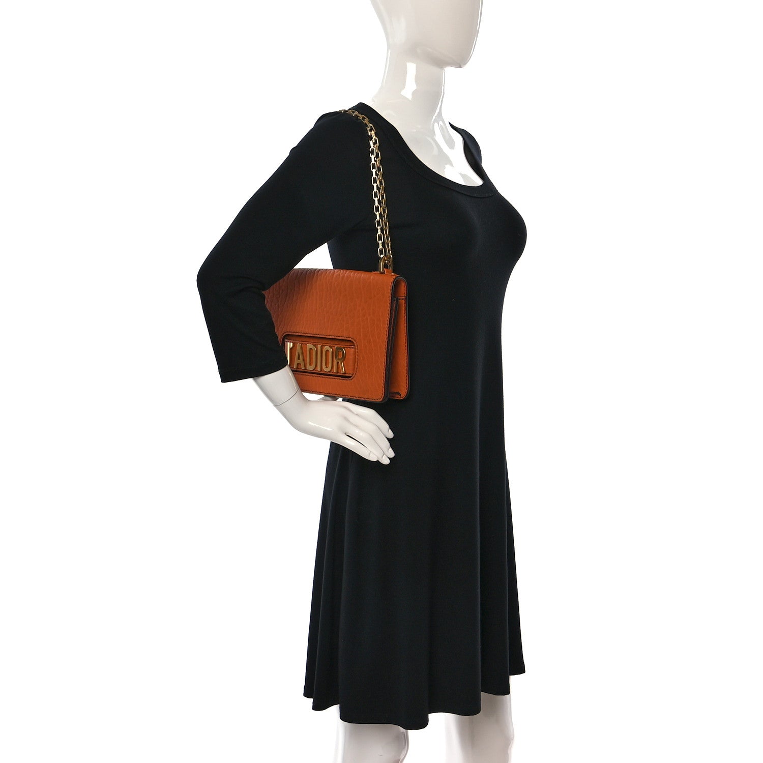 Christian Dior Canyon Grained Lambskin J'Adior Chain Flap Bag Orange 2 of 8