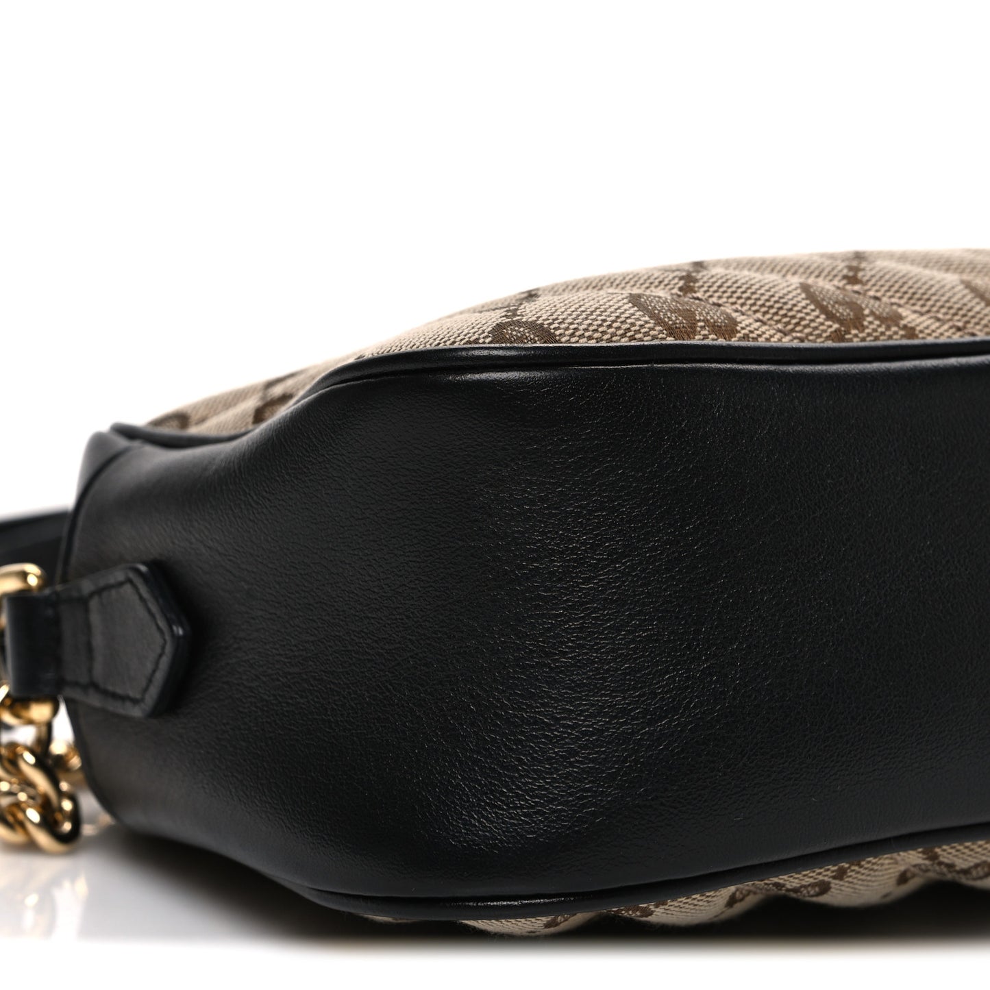 Monogram Matelasse Diagonal Small GG Marmont Chain Shoulder Bag Beige Black