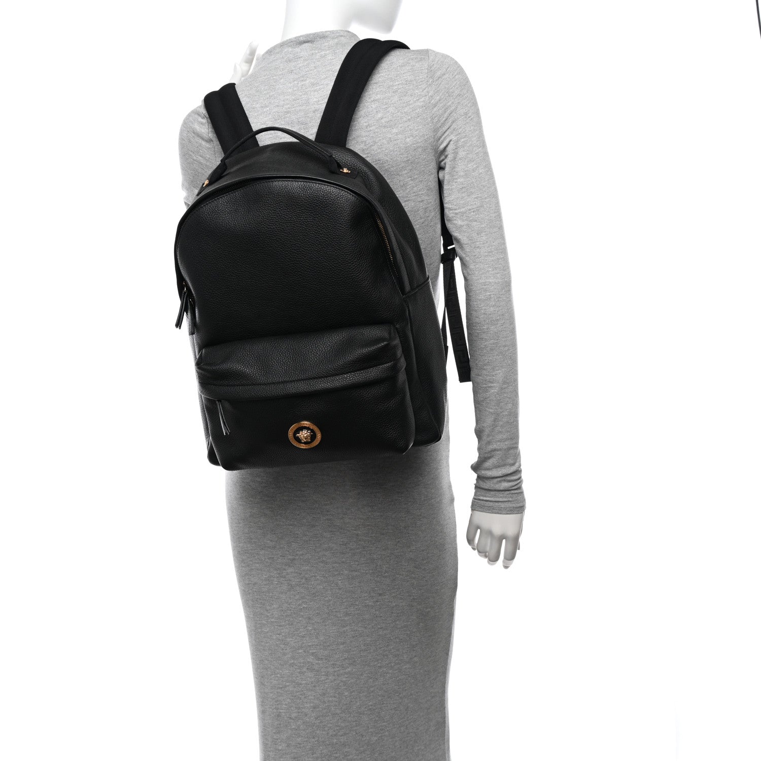 Versace Calfskin Medusa Backpack Black 2 of 12