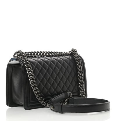 Chanel Lambskin Quilted Medium Boy Flap Black 3 of 13