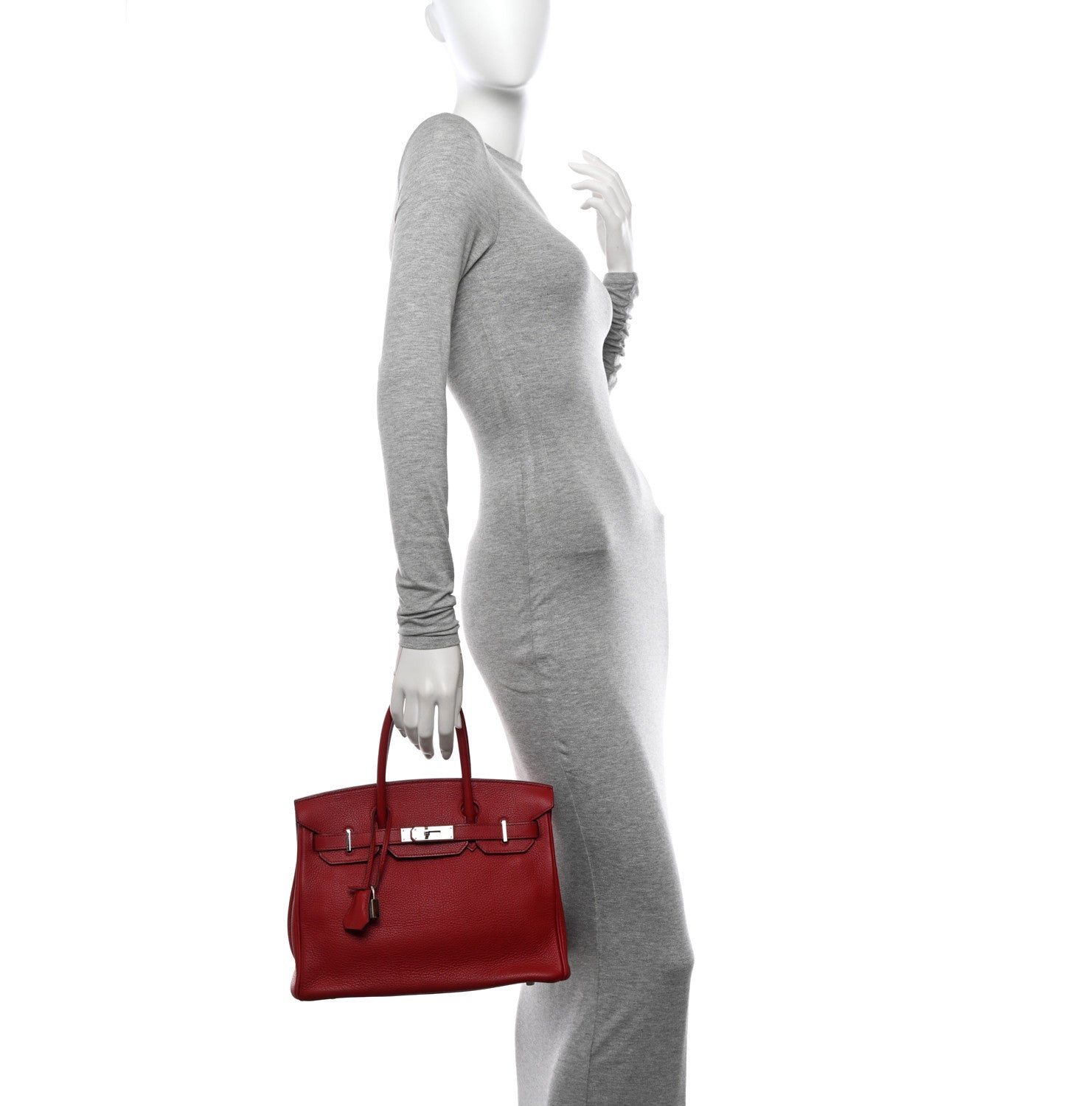 Hermes Taurillon Clemence Birkin 30 Rouge Garance 2 of 16