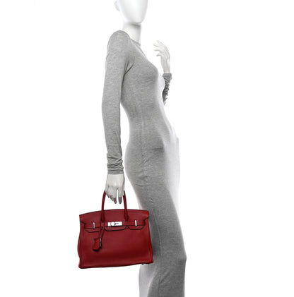 Hermes Taurillon Clemence Birkin 30 Rouge Garance 2 of 16