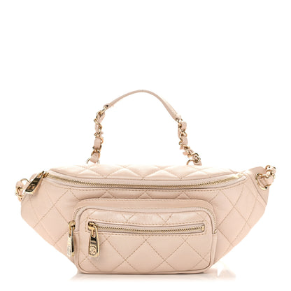 Chanel Iridescent Calfskin Quilted All About Waist Belt Bag Beige 1 of 11