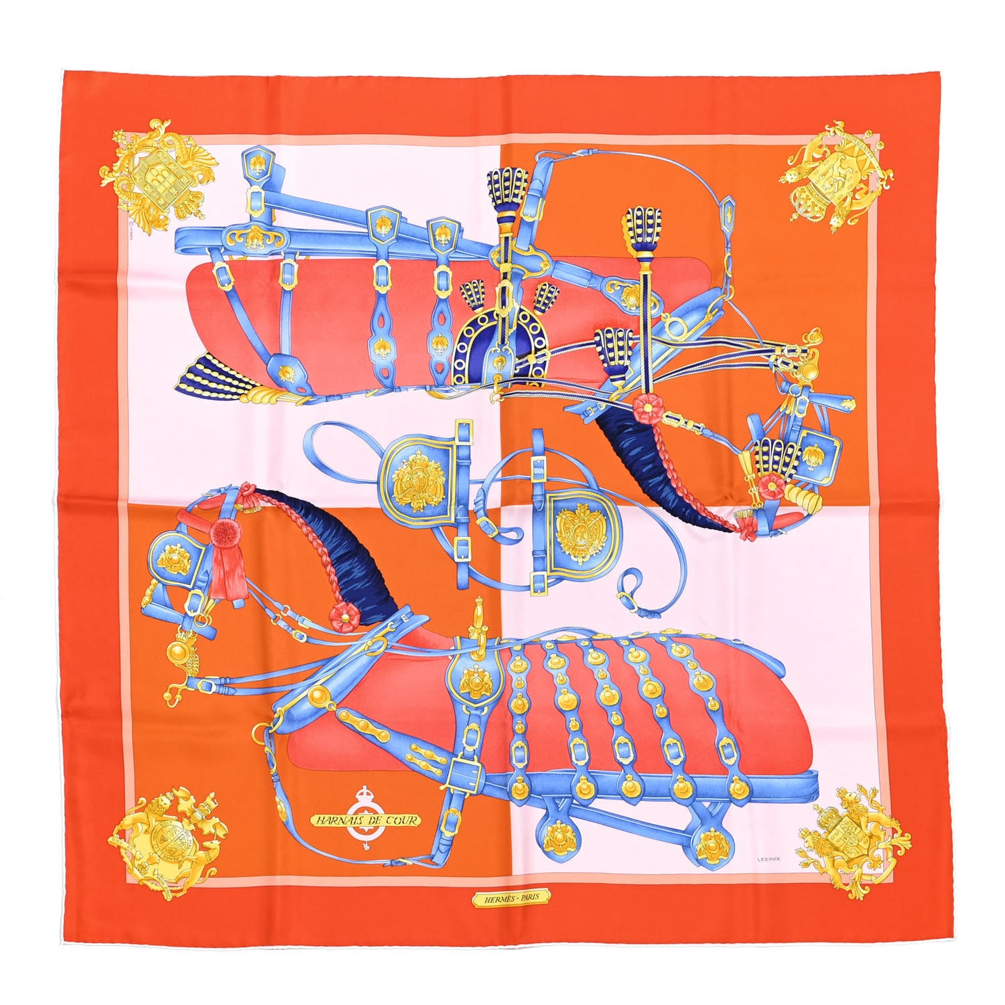 Silk Harnais De Cour Scarf 90 Orange