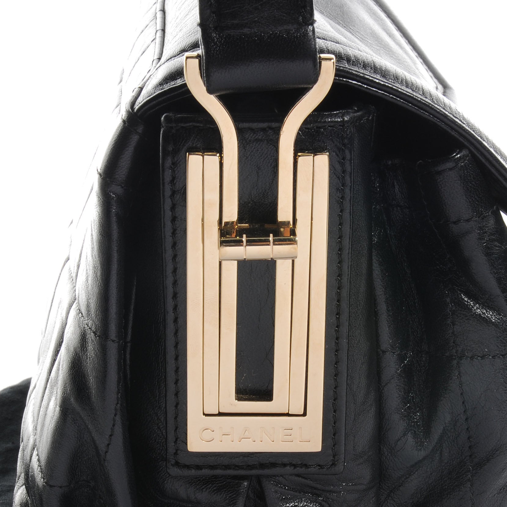 Chanel Lambskin Mademoiselle Chocolate Bar Shoulder Bag Black 9 of 9