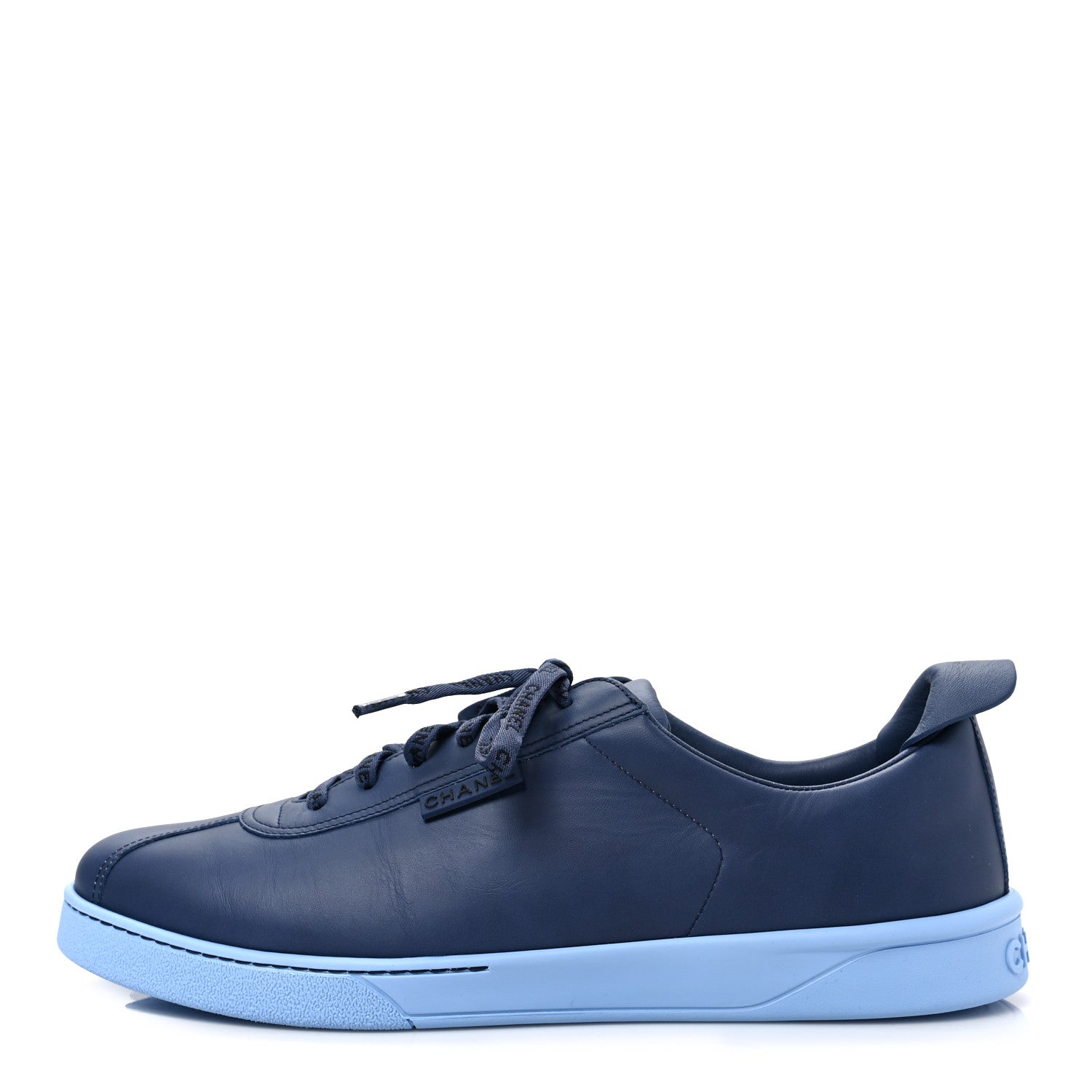 Chanel Calfskin Mens Sneakers 46 Navy 1 of 9